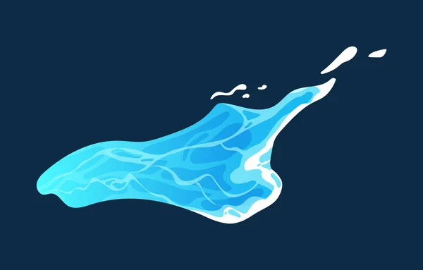 液态水飞溅的概念 Aqua和H2O掉落并喷溅 创作动画的效果和元素 海报或横幅 在黑暗背景下孤立的卡通平面矢量图解 — 图库矢量图片