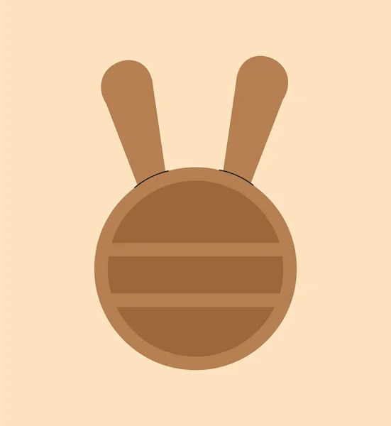育婴室兔子玩具的概念 舒适和舒适 木制吉祥物 等价物的游戏室 有趣和娱乐 在米色背景下孤立的卡通平面矢量图像 — 图库矢量图片