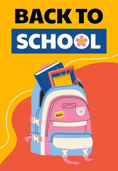 Affiche Colorée Retour École Éducation Formation Jour Férié International Journée — Image vectorielle