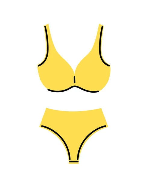 Gele Zwembroek Voor Het Zomerconcept Textiel Katoen Mode Ondergoed Kleding — Stockvector