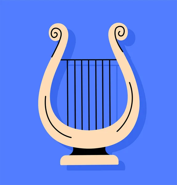 Harfenaufkleber Konzept Traditionelles Musikinstrument Kreativität Und Kunst Aufkleber Für Soziale — Stockvektor