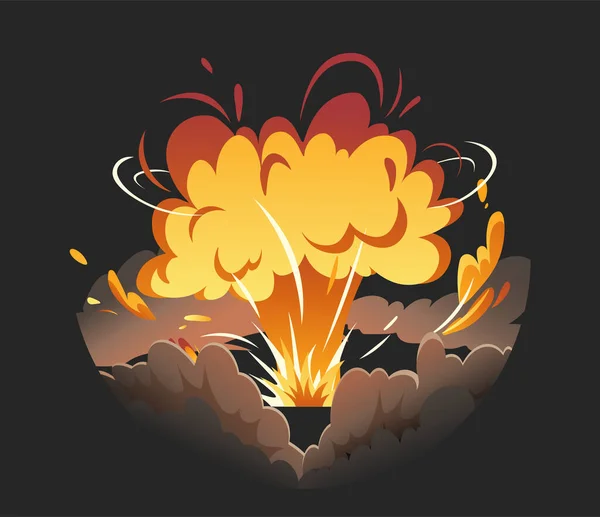 Bombexplosion Cirkelkonceptet Detonation Och Förstörelse Granat Bomb Och Dynamit Krig — Stock vektor