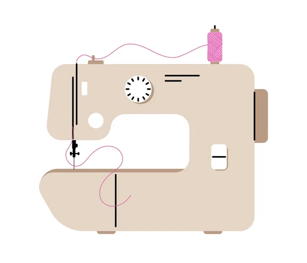 Концепция Наклейки Швейной Машины Производство Одежды Мода Мода Стиль Швея — стоковый вектор