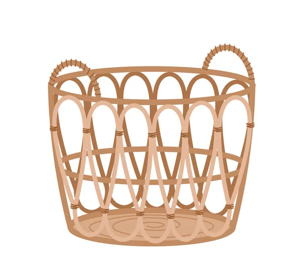 Wooden Basket Home Decoration Concept Aesthetics Elegance Beauty Interior Apartment — Stock Vector