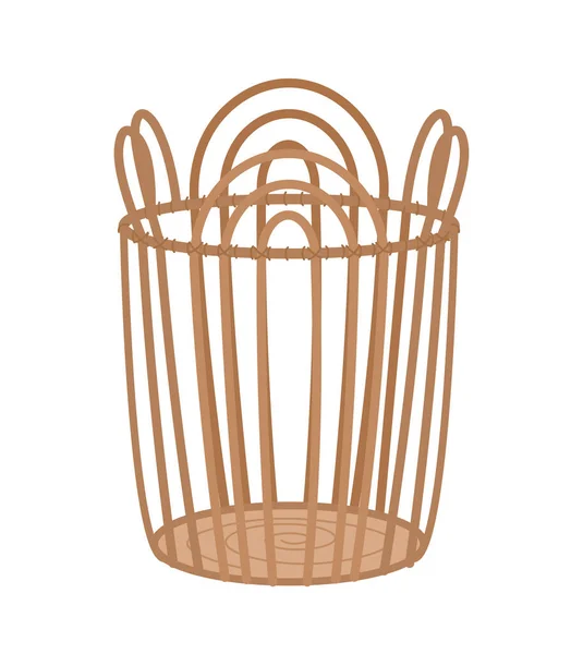Wooden Basket Home Decoration Concept Aesthetics Elegance Beauty Interior Decor — Stock Vector