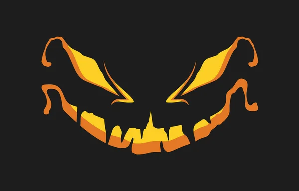 Conceito Emoticon Horror Abóbora Halloween Medo Horror Feriado Internacional Festival — Vetor de Stock