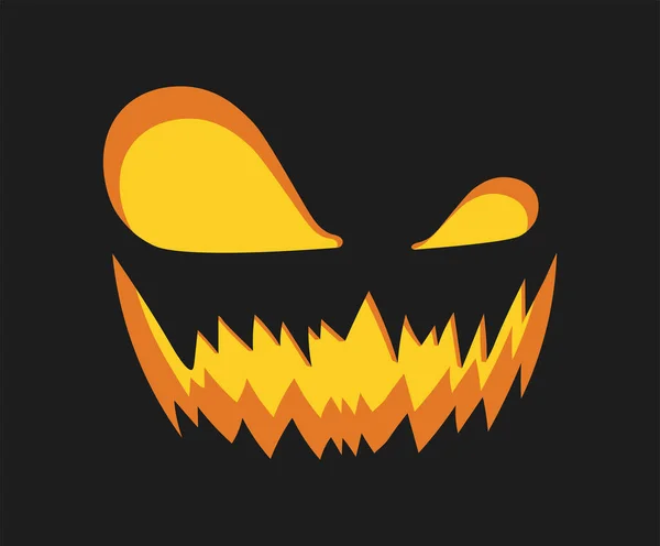Halloween Pompoen Horror Emoticon Concept Eng Griezelig Karakter Mystiek Magie — Stockvector