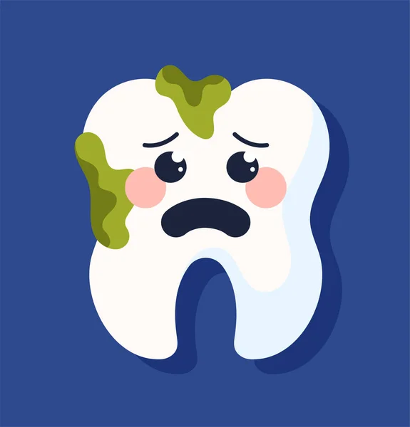 Teeth Caries Sticker Concept Unhealthy Lifestule Oral Hygiene Healthcare Treatment — Stock Vector