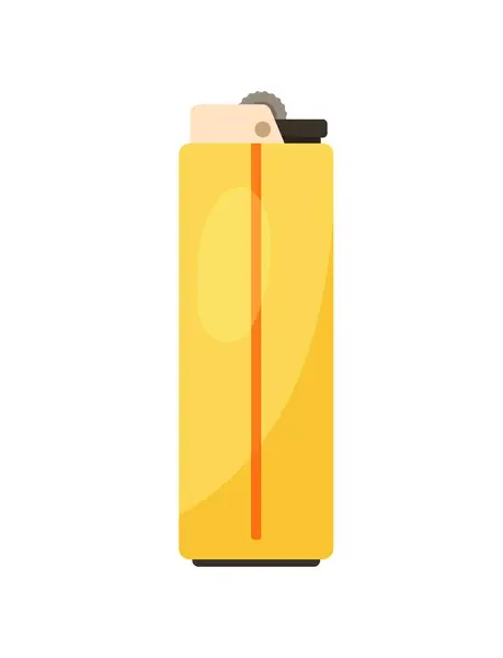 Yellow Lighter Concept Item Hiking Camping Object Making Bonfire Outdoor — Stock Vector