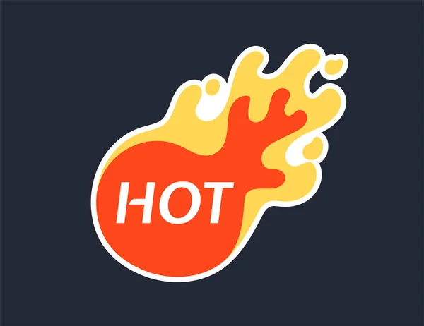 Fire Sale Label Concept Hot Inscription Flame Discounts Promotions Limited — Stock Vector