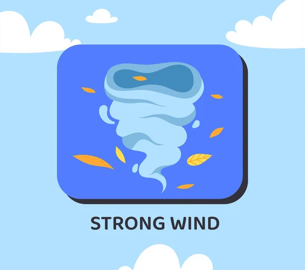 Weather Effect Strong Wind Concept Design Element Mobile Forecasting Application — Stock Vector
