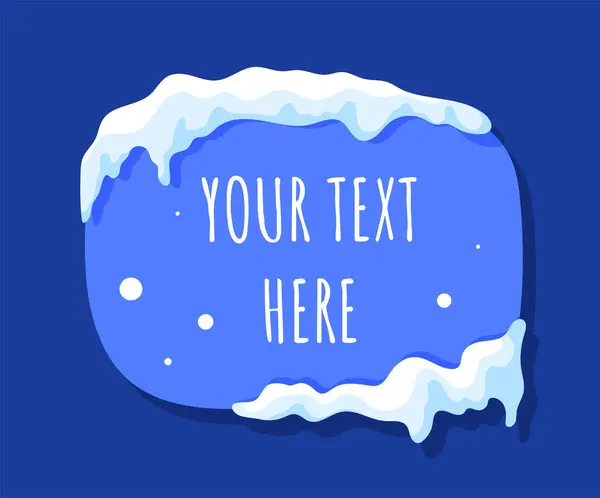 Snow Cap Text Concept Ice Square Letters Snow Symbols Winter — Stock Vector