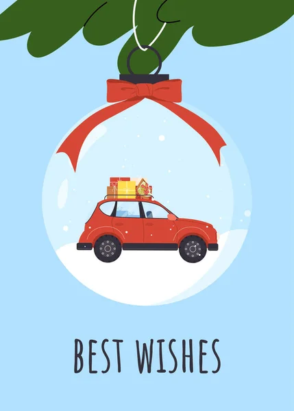 Mutlu Noel Kartpostalları Yeni Yılın Kış Tatilin Kutlu Olsun Noel — Stok Vektör