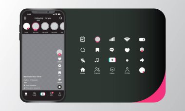Tiktok Uygulama Arayüz Şablonu Akıllı Telefonla Ayarlandı