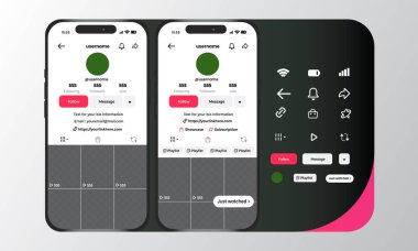 Akıllı telefonlu TikTok Arayüz Şablonu Profili