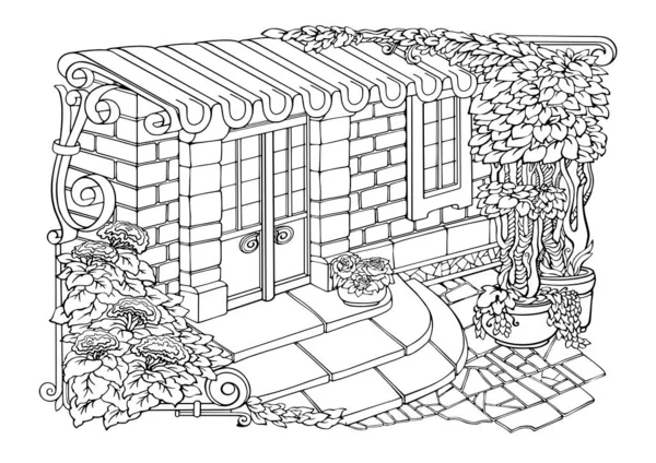 Romantic Old Town Coloring Pages Coloring Book Adults Stress