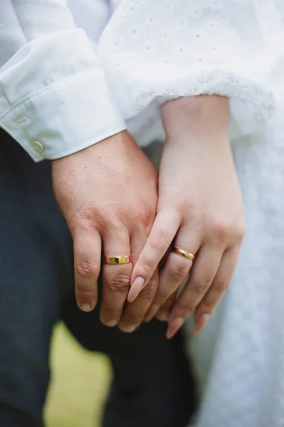 Svatební Obřad Svatební Prsteny Prstech — Stock fotografie