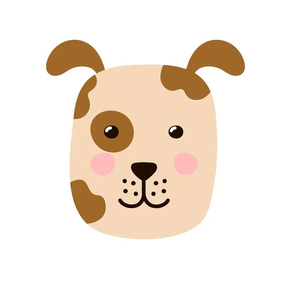 Cabeça Cão Bonito Estilo Cartoon Cara Cachorro Para Bebê Design — Vetor de Stock
