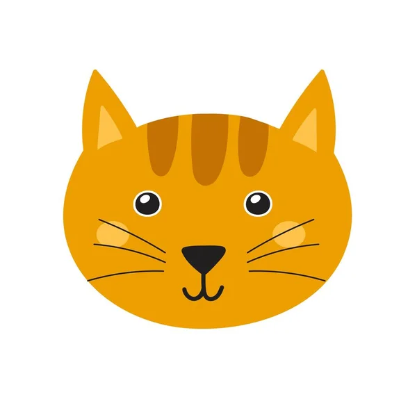 Roztomilý Kočičí Obličej Kresleném Stylu Feline Charakter Hlava Pro Dítě — Stockový vektor