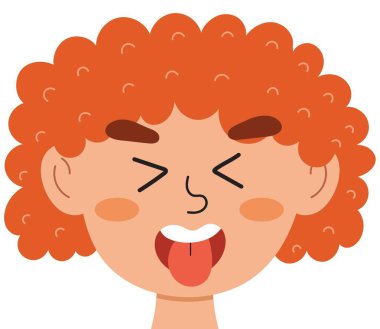 İğrenç duygu ifadesi. Küçük çocuk duygusal bir ifadeyle tırmanıyor. Konsept vektör illüstrasyonu