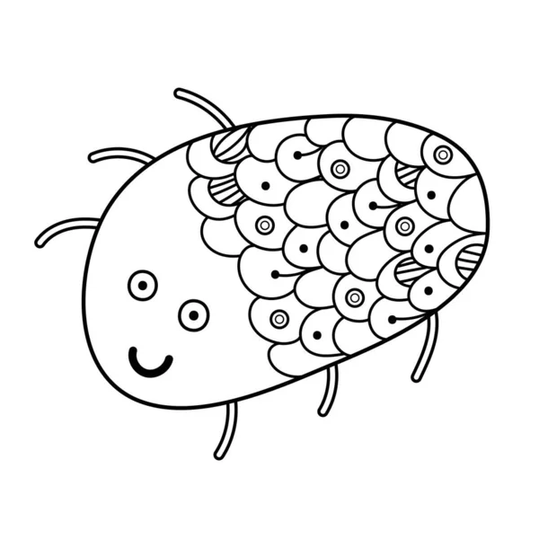 Χαριτωμένη Αράχνη Zentangle Στυλ Χρωματισμού Σελίδα Αστεία Εκτύπωση Χαρακτήρα Εντόμων — Διανυσματικό Αρχείο