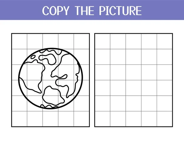 Másold Képek Aktivitási Oldalát Gyerekeknek Rajzolj Színezz Egy Földet Példa — Stock Vector