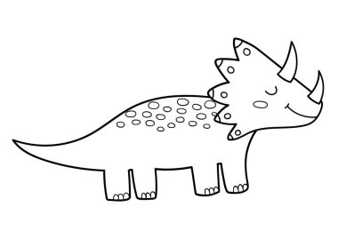 Beyaz arka planda izole edilmiş sevimli dinozor triceratopları. Jurasik dönemin komik dinozoru. Vektör illüstrasyonu