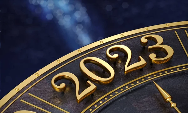 Иллюстрация Золотой Номер 2023 Крупным Планом Новый Год Фон Открытка — стоковое фото