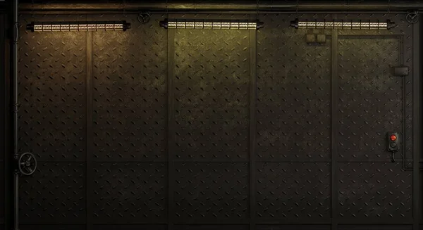 Illustration Wall Made Metal Loft Panels Industrial Background Grunge — Stock Photo, Image