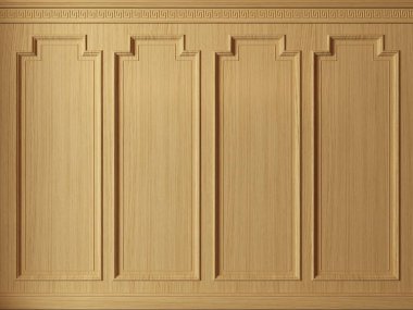 3 boyutlu illüstrasyon. Klasik duvar, klasik kahverengi kayın ağacı ahşap paneller. İç kısımda marangozluk. Arkaplan.