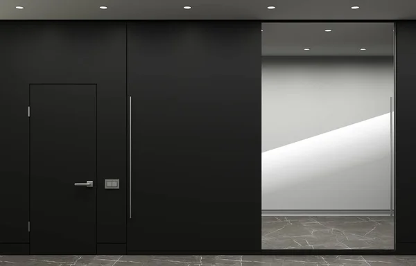 Boyutlu Illüstrasyon Modern Karanlık Gardırop Minimalist Kapılar Mobilya — Stok fotoğraf