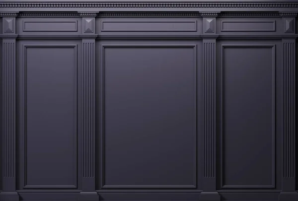 Illustration Klassische Schrankwand Aus Dunklen Holzpaneelen Tischlerarbeiten Innenraum Hintergrund — Stockfoto