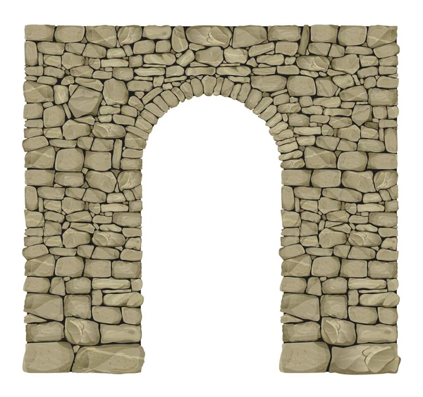 Oblouk Zdi Béžového Broušeného Kamene Travertinového Mramoru Pro Okno Nebo — Stockový vektor