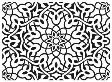 Vektör grafikleri. Klasik çiçeksiz doğulu süsü.