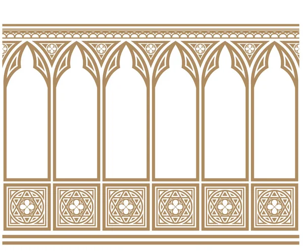 Grafika Wektorowa Klasyczna Ściana Szafy Wykonana Gotyckiej Paneli Kolorystyka Konturów — Wektor stockowy