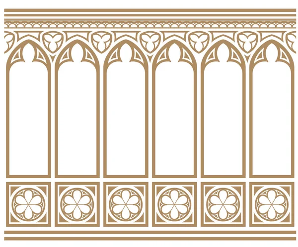 Vector Graphics Classic Schrankwand Aus Gotischen Verkleidungen Konturfärbung Klassischer Elemente — Stockvektor