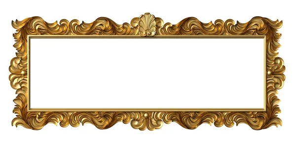 Illustrazione Cornice Oro Classico Stile Barocco Copertina Cartolina Marmo Nero — Foto Stock