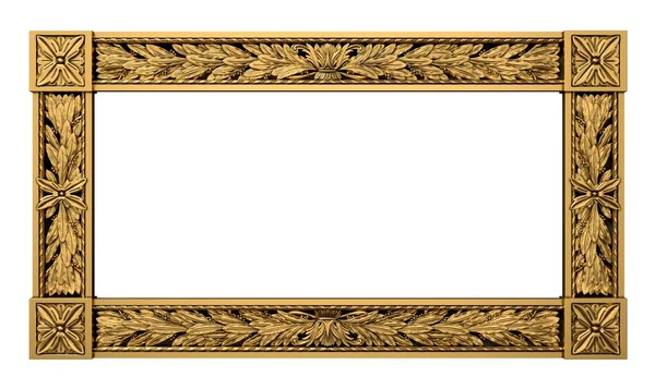 Illustratie Klassiek Gouden Frame Barokke Stijl Omslag Ansichtkaart Zwart Marmer — Stockfoto
