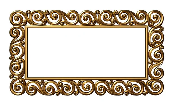 Illustratie Klassiek Gouden Frame Barokke Stijl Omslag Ansichtkaart Achtergrond — Stockfoto