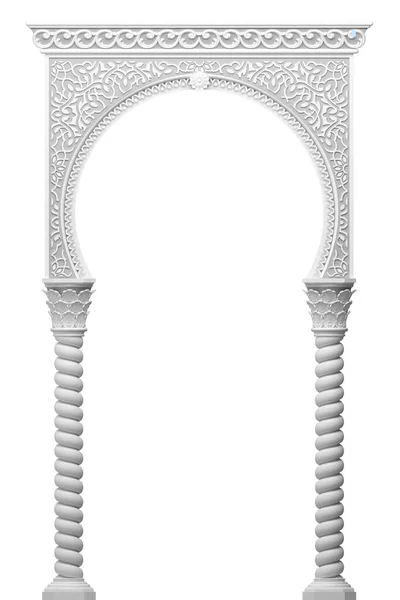 Ilustração Arco Esculpido Ornamental Estilo Indiano Árabe — Fotografia de Stock