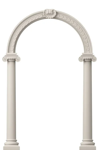 Illustrazione Antico Colonnato Bianco Con Colonne Corinzie Tre Ingresso Arco — Foto Stock