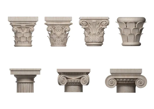 Illustration Set Klassischer Säulen Aus Marmor — Stockfoto