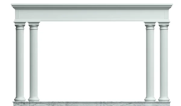 Illustration Marmor Antike Wand Blaue Arkade Hintergrund Banner Plakat Die — Stockfoto