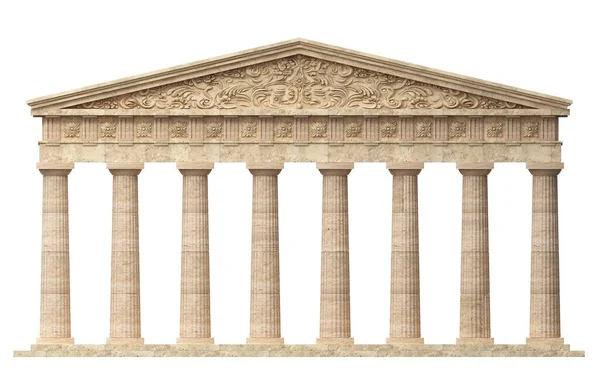3Dイラスト アテネの古代ギリシャのアクロポリスのファサードのコロネード — ストック写真