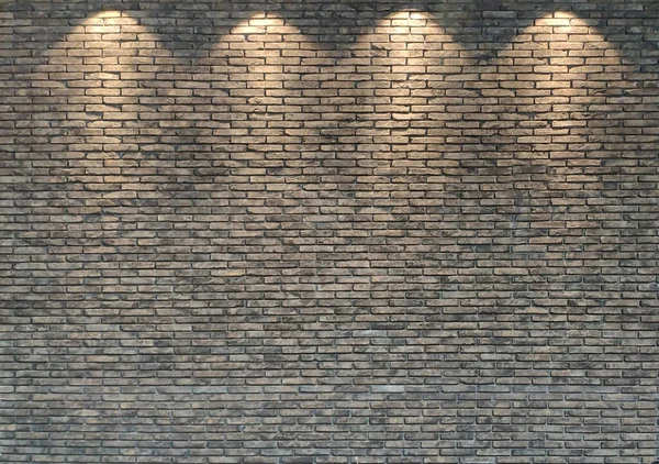 Vecchio Muro Mattoni Sfondo Con Lampade Muri Finti Marchio Logo — Foto Stock