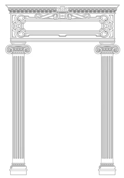 Сопутствующая Окраска Классической Арки Классический Антикварный Портал Колонками Векторной Графике — стоковый вектор