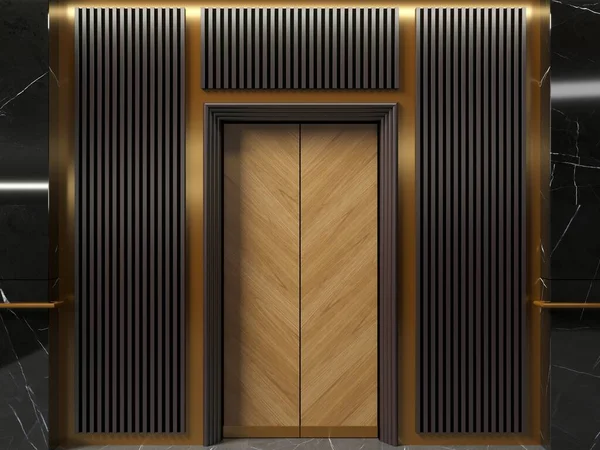 Illustrazione Ascensore Moderno Porte Nella Hall Art Deco — Foto Stock