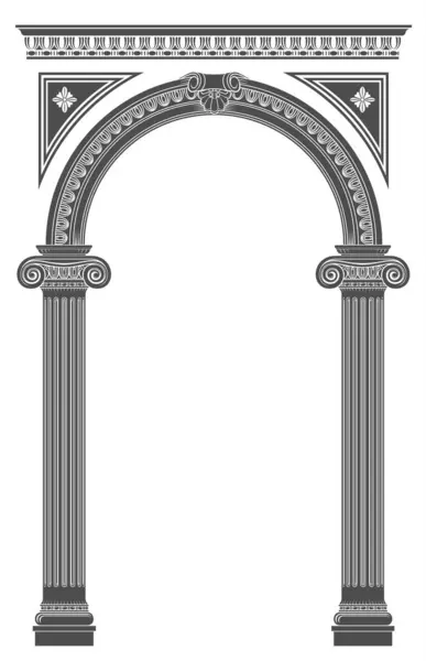 Contouring Coloring Classical Arch Classic Antique Portal Columns Vector Graphics — Stock Vector