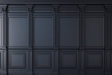 Üç boyutlu illüstrasyon. Ahşap kabin duvarı arka planı. Resim çerçeve modeli