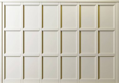 Üç boyutlu illüstrasyon. Ahşap panel beyaz arkaplan